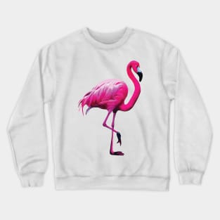 Pink Flamingo on Grey Crewneck Sweatshirt